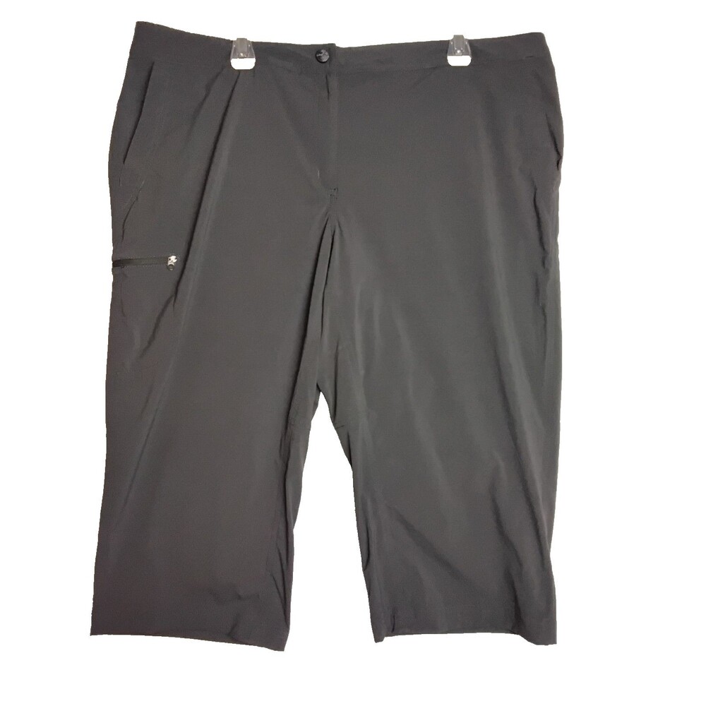 LL Bean Pants Women's 20 Petite Black  Crop Capri Hiking Outdoor Adjustable